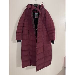 ELORA Women's Burgundy Puffer Coat 2X